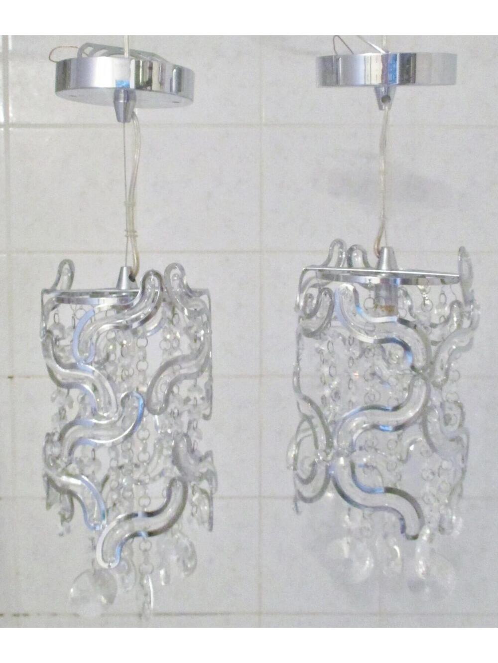 Pair of ET2 Twist 1-Light Pendants in Polished Chrome E21253-20PC